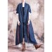 vintage oversize Coats fall outwear blue patchwork asymmetric coats