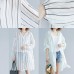 French black striped chiffon box top hooded daily summer shirts